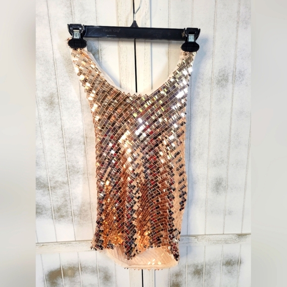 NWOT Free People Disco Fever Cami Champagne Small - Picture 2 of 7